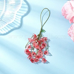 Подвесные украшения в виде стеклянных цветов с кисточками&nbsp;HJEW-TA00420-02