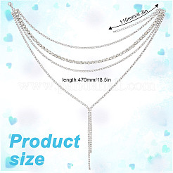 1 Stück Eisen-Strass-Tennisketten-Latzhalskette&nbsp;NJEW-FG0001-11A