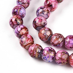 Chapelet de perles en verre baking paint&nbsp;DGLA-N003-8mm-B03