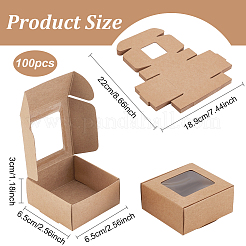 100 scatola portaoggetti in carta kraft con finestra visibile&nbsp;CON-BC0007-24B