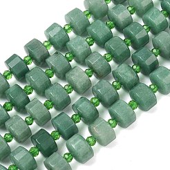 Естественный зеленый авантюрин бисер нитей&nbsp;G-G453-G14-7x12mm