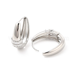 Orecchini a cerchio incernierati con zirconi chiari&nbsp;EJEW-P213-03P