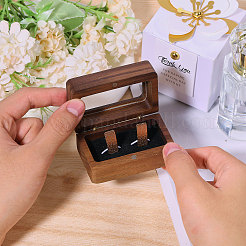 Деревянная шкатулка для парных колец&nbsp;OBOX-WH0019-03A