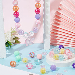 17 набор бусин из акрила и смолы смешанного стиля&nbsp;OACR-PH0004-03