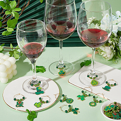 20 pièce 10 styles breloques en alliage émaillé pour verre à vin de la Saint-Patrick&nbsp;AJEW-SC00046