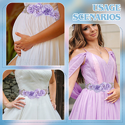 Цветок из горного хрусталя и свадебный пояс с имитацией жемчуга из АБС-пластика AJEW-WH0348-119C