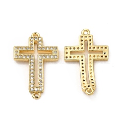 Шармы-соединители из латуни с микропаве из прозрачного кубического циркония&nbsp;KK-E068-VB326