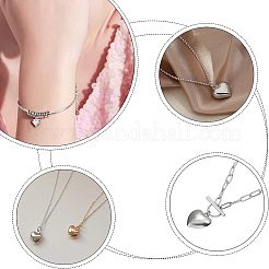 304ステンレススチールチャーム  ハート  ゴールデン·ステンレス鋼色  8.5x6x3mm  穴：1mm  2色  100個/カラー  200個/箱&nbsp;STAS-UN0007-97