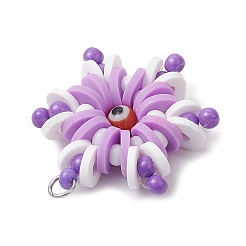 Круглые подвески из полимерной глины и снежинок ручной работы&nbsp;PALLOY-MZ00639-01