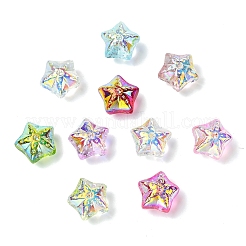 50 шт. 10-цветные стеклянные бусины для гальванической краски для запекания&nbsp;EGLA-YW0005-61