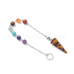 Подвеска-конус из натурального тигрового глаза HJEW-JM03968