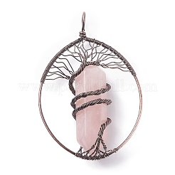 Естественно розового кварца большие кулоны G-F702-02R-A