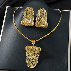 Комплекты из латунных подвесок в виде листьев и серег-гвоздиков для женщин FS-WG489B7-01