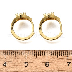 Серьги-кольца из цветочной латуни с микропаве из кубического циркония EJEW-C126-13G-01