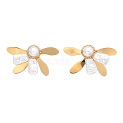 Серьги-гвоздики из нержавеющей стали 304 в форме цветка EJEW-C142-05G