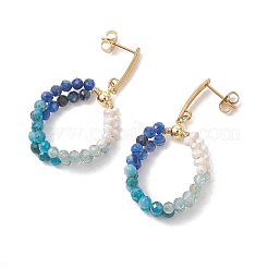 Boucles d'oreilles pendantes en apatite naturelle&nbsp;EJEW-JE07229-01