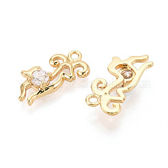 Подвески из латуни с прозрачным фианитом&nbsp;KK-T077-58G