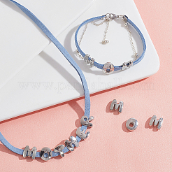 60 Stück Buchstaben-Schiebeperlen in 6 Stilen zur Herstellung von Uhrenarmbändern&nbsp;ALRI-PH0001-23