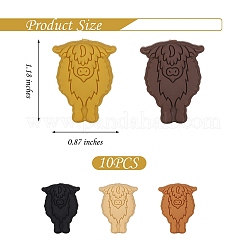 10 шт. 5 цвета мультяшные коровы силиконовые бусины JX711A