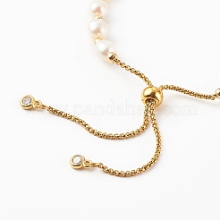 Браслеты-шлепанцы с рисом и натуральным жемчугом BJEW-JB06260-02