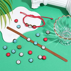 36 boucle en alliage et turquoise synthétique bicolore&nbsp;HJEW-PH02459