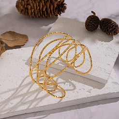 Женские многорядные витые браслеты-манжеты из нержавеющей стали 304&nbsp;UZ9131