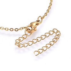 304ステンレススチールペンダントネックレス  カニカン付き  リング  ゴールドカラー  17.72インチ（45cm）  1.5mm&nbsp;NJEW-H491-15G