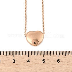 304 нержавеющая сталь кулон в форме сердца ожерелье с цепочкой для женщин NJEW-Z055-03RG