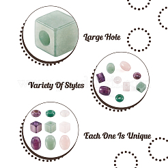 9 шт. 9 вида европейских бусин из натурального зеленого авантюрина G-FW0001-21