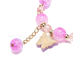 Блестящий эластичный браслет из акрила и стеклянных бусин&nbsp;BJEW-JB08540