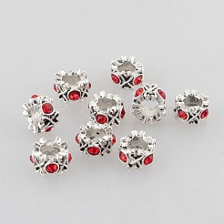 Смешанного стиля старинное серебро сплав цинка горный хрусталь большие отверстия шариков ALRI-L014-M