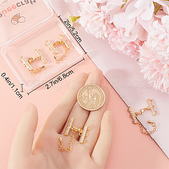 4 шт. латунный микропаве прозрачный кубический цирконий удлинитель цепи&nbsp;KK-BBC0013-57