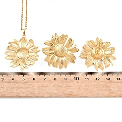 Sets aus Sonnenblumenanhänger-Halsketten und Ohrsteckern aus Edelstahl 304&nbsp;SJEW-H002-02G