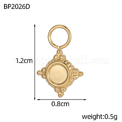 Оправы для подвесок из нержавеющей стали 304 в виде кабошонов&nbsp;STAS-OY006-38G