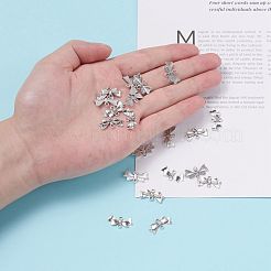 蝶結び合金リンクコネクター  鉛フリー＆カドミウムフリー＆ニッケルフリー  アンティークシルバー  20x10x3mm  穴：2mm&nbsp;EA11930Y-NF
