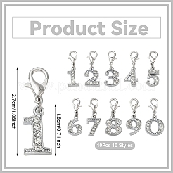 10 ciondolo decorativo in lega con strass&nbsp;HJEW-YW00549
