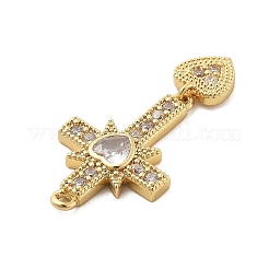 Латунные микропаве прозрачные подвески с фианитом KK-L228-35G