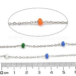 Цепи из нержавеющей стали 304 с эмалированными звеньями&nbsp;AJEW-Z028-09P-02