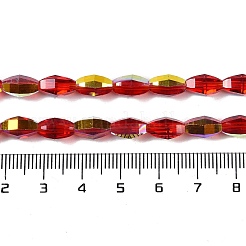 Стеклянные бусины с гальваническим покрытием &nbsp;GLAA-Q101-03A-AB02