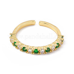 Открытое кольцо-манжета из кубического циркония&nbsp;RJEW-P079-04G-03