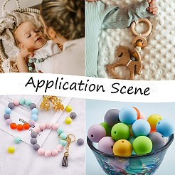 90 шт. силиконовые бусины 15 мм круглые силиконовые бусины объемные красочные силиконовые бусины комплект для брелка ювелирные изделия diy ремесла изготовление JX305A