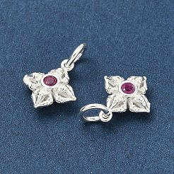 Буддийский кулон из стерлингового серебра с подвеской в виде креста дордже и ваджры из стекла.&nbsp;STER-A050-07S