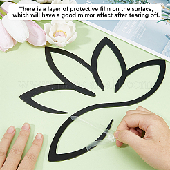 Stickers muraux miroir acrylique lotus&nbsp;OACR-WH0032-04B