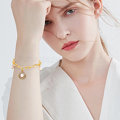 20 шт. 2-цветные браслеты-цепочки из железного кабеля для женщин и мужчин BJEW-SC0001-41