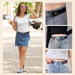 6 шт. 2-цветный эластичный невидимый ремень из холста с пряжками из сплава AJEW-FG0003-99