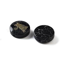 Perles de turquoise synthétiques teintées en noir&nbsp;G-F775-B09