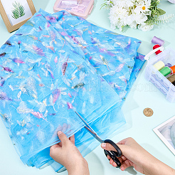 Нейлоновая ткань с рисунком перьев DIY-WH20066-004B