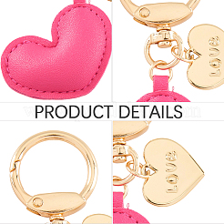 1шт брелок в форме сердца из искусственной кожи&nbsp;KEYC-CL0001-14E