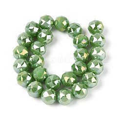 Brins de perles rondes en verre opaque plaqué couleur AB&nbsp;EGLA-T029-8mm-12A-05