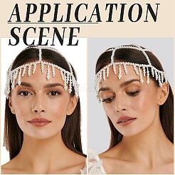 Пластиковые повязки на голову из жемчужной сетки&nbsp;OHAR-WH20007-07G